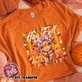 Hay fall cow with purple bow MM062926