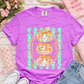 Triple stacked pumpkins with turquoise stripes, MM070626