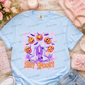 Stay spooky striped with skeleton and four pumpkin heads MM070626
