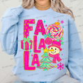 Fa La La with snowman present Christmas tree and ornament MM070626
