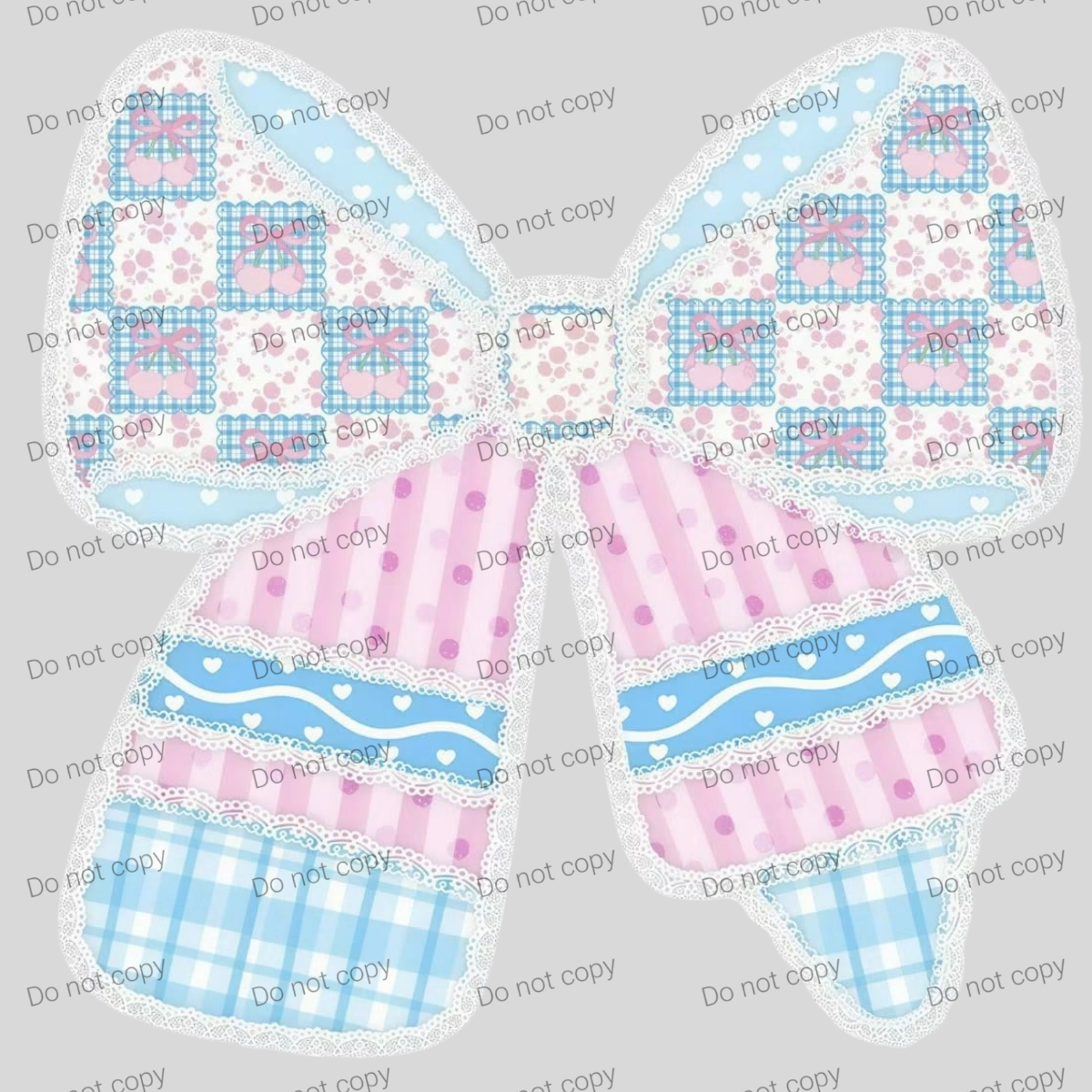 Pastel quilted laced pencil bow MM072026