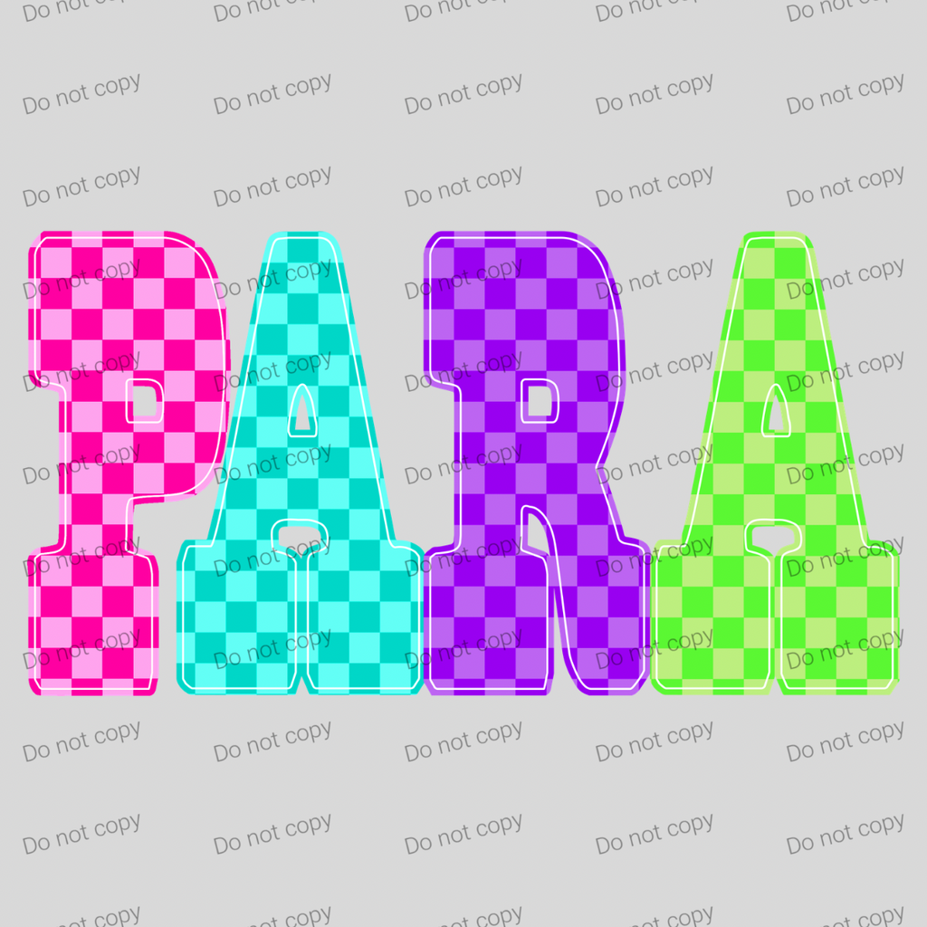 Neon checkered teacher, para, counselor, or SPED MM072026