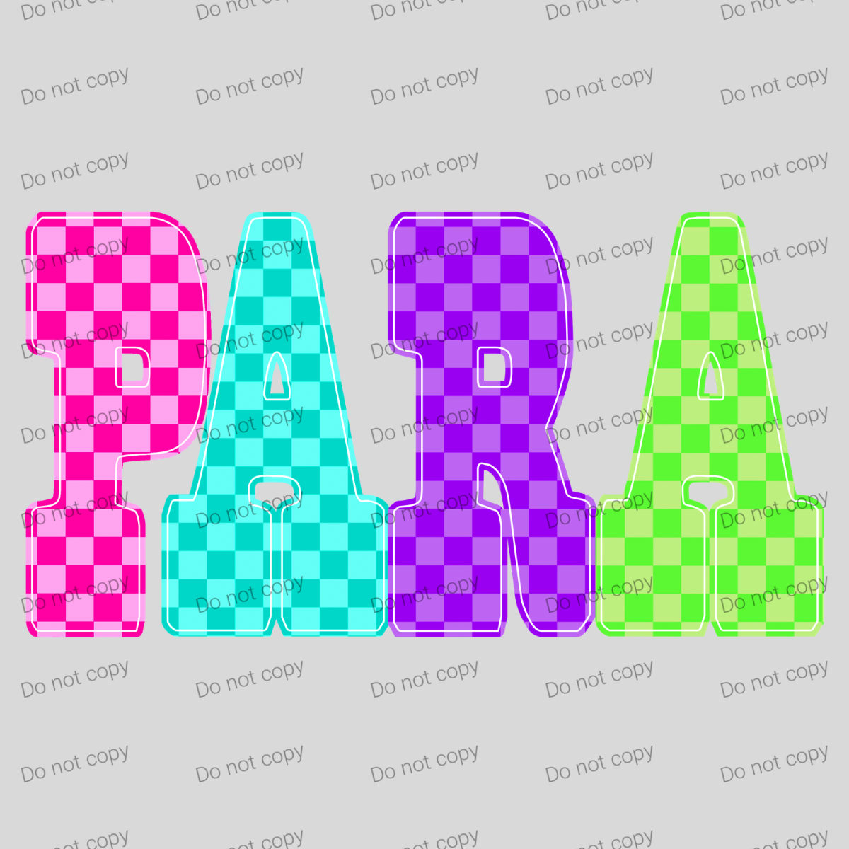 Neon checkered teacher, para, counselor, or SPED MM072026