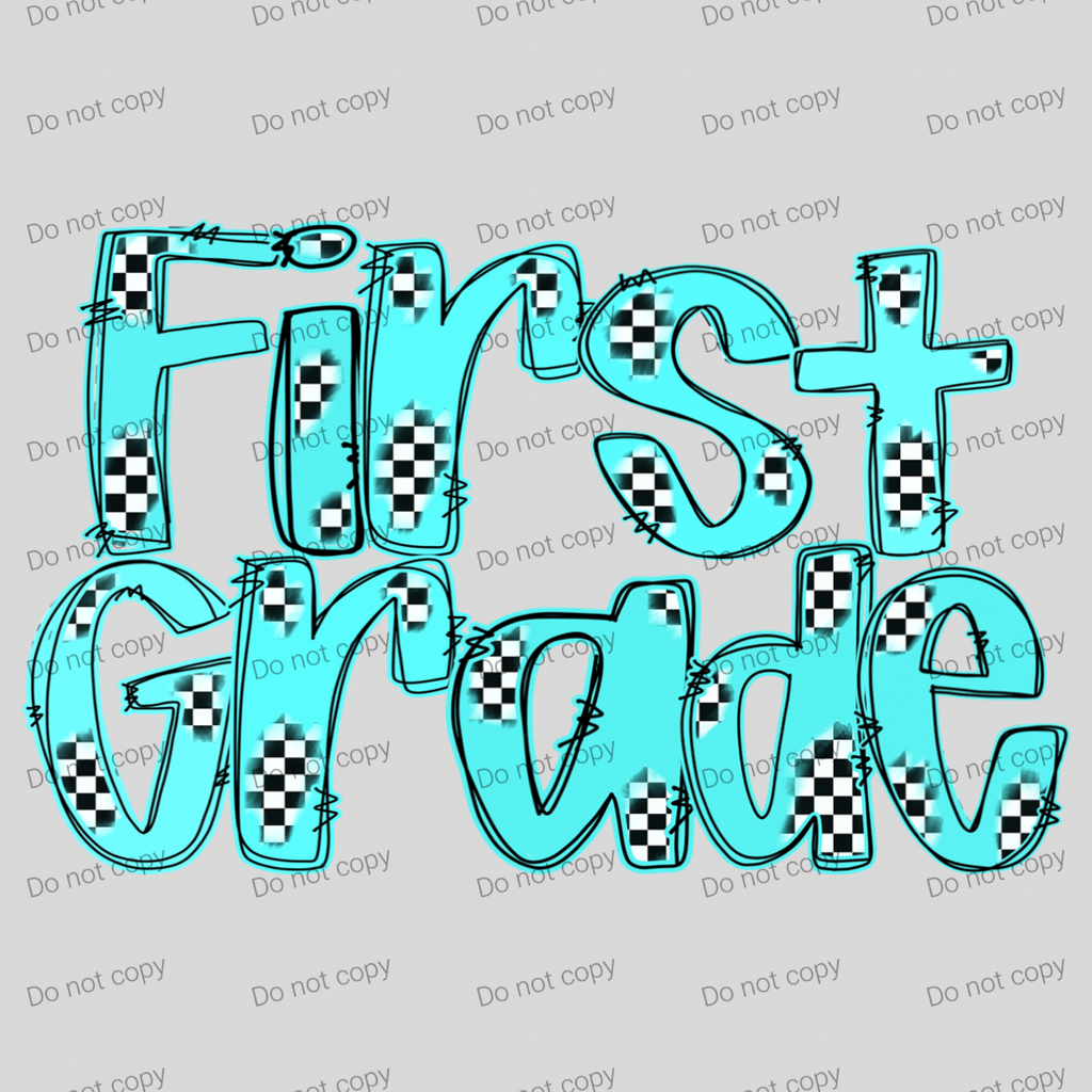 Checkered teal pastel grades and teacher MM072026