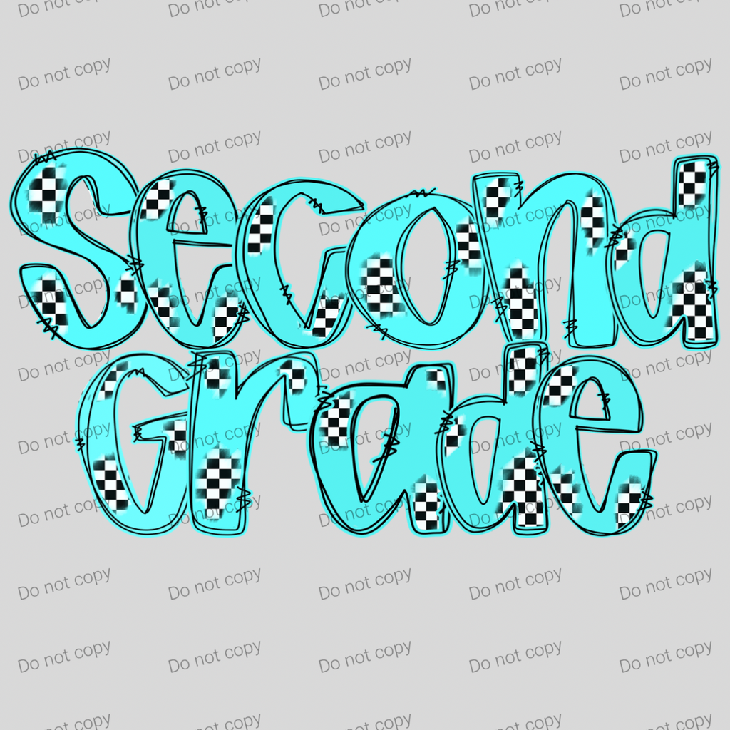 Checkered teal pastel grades and teacher MM072026