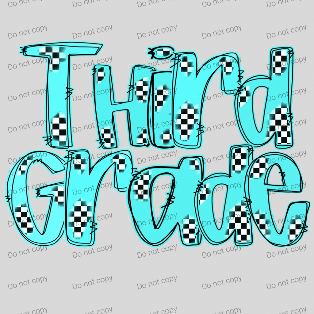 Checkered teal pastel grades and teacher MM072026