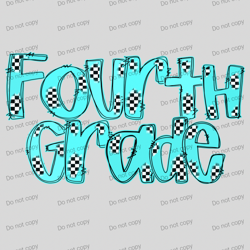 Checkered teal pastel grades and teacher MM072026