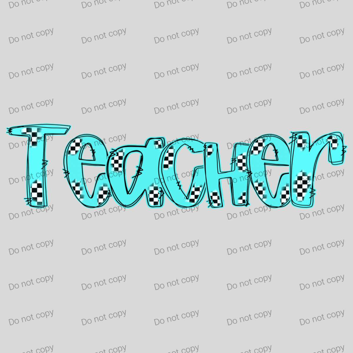 Checkered teal pastel grades and teacher MM072026
