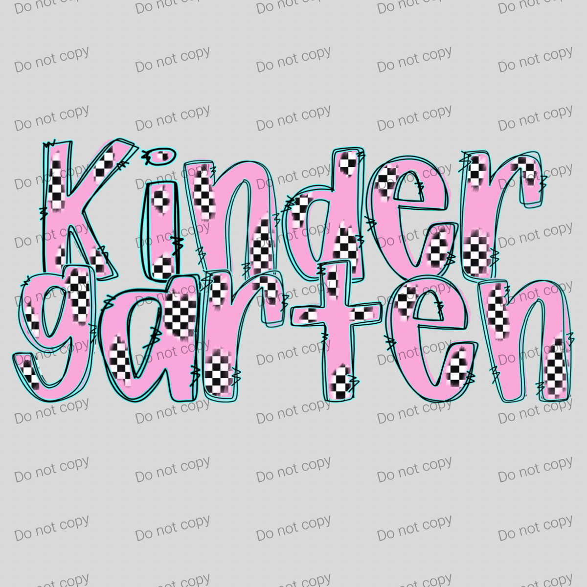Checkered pink pastel grades and teacher MM072026