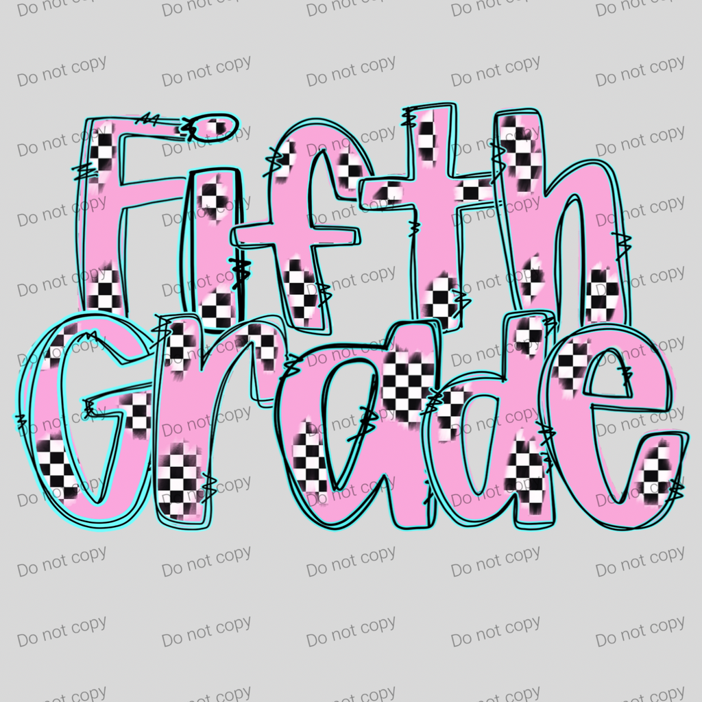 Checkered pink pastel grades and teacher MM072026