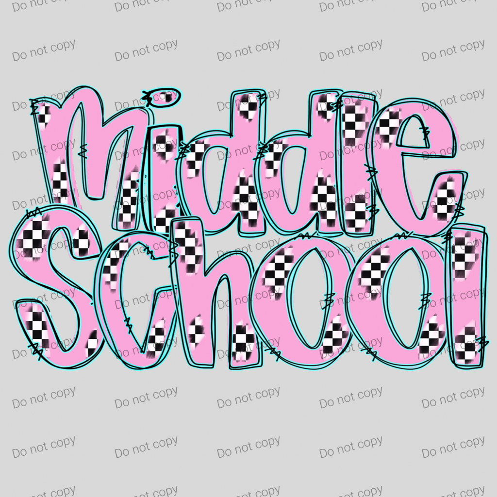 Checkered pink pastel grades and teacher MM072026