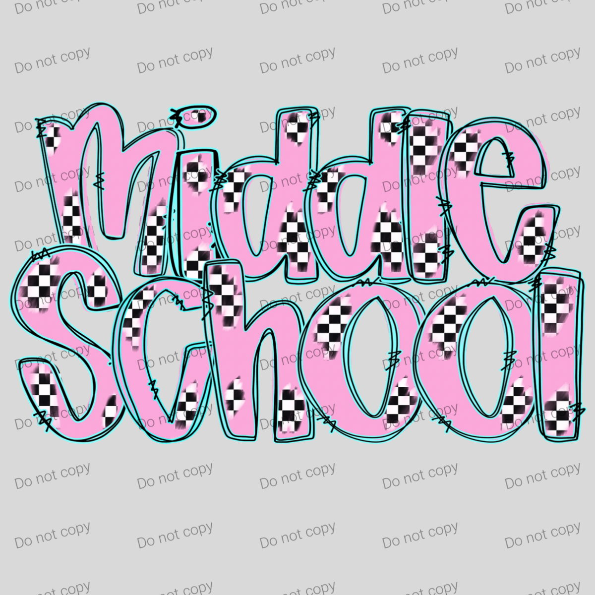 Checkered pink pastel grades and teacher MM072026