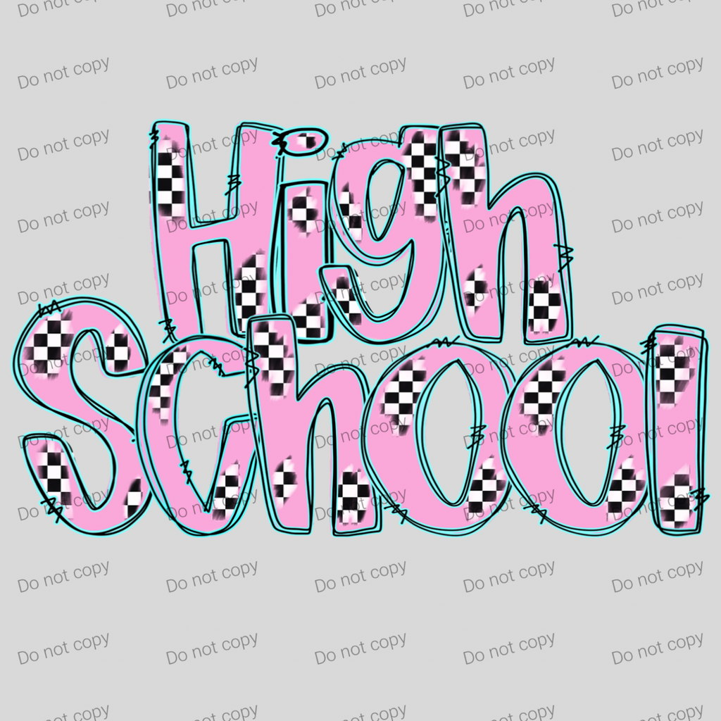 Checkered pink pastel grades and teacher MM072026