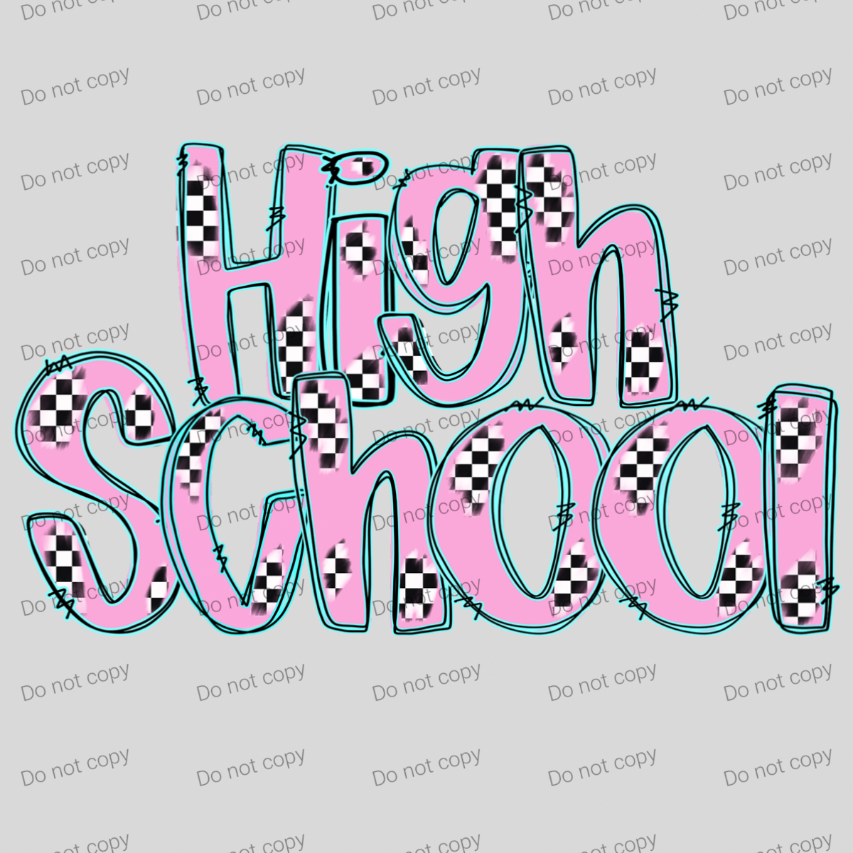Checkered pink pastel grades and teacher MM072026