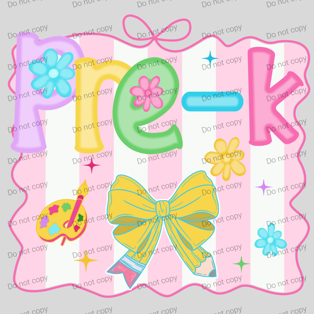 Pink and white preppy striped grades MM072026
