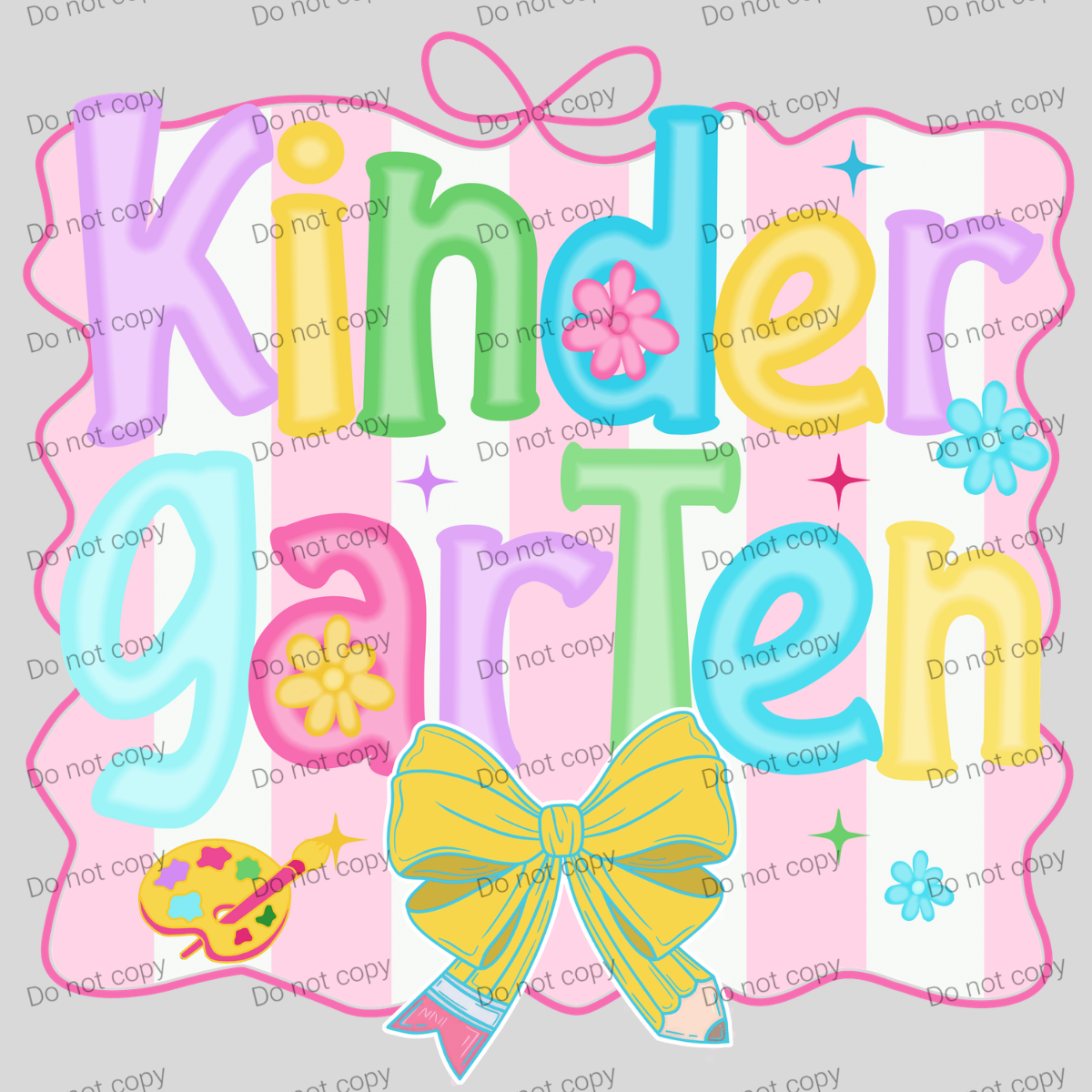 Pink and white preppy striped grades MM072026