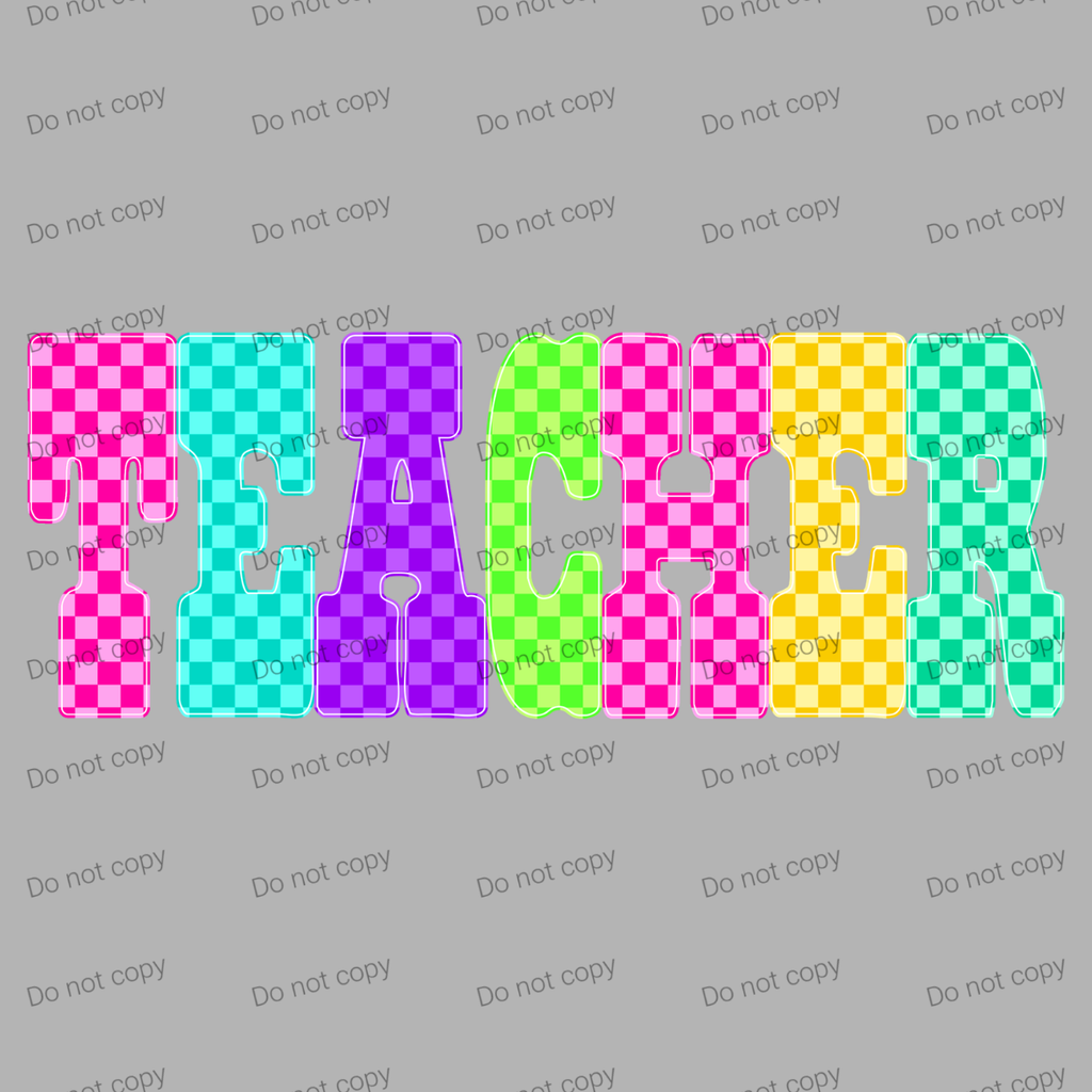 Neon checkered teacher, para, counselor, or SPED MM072026