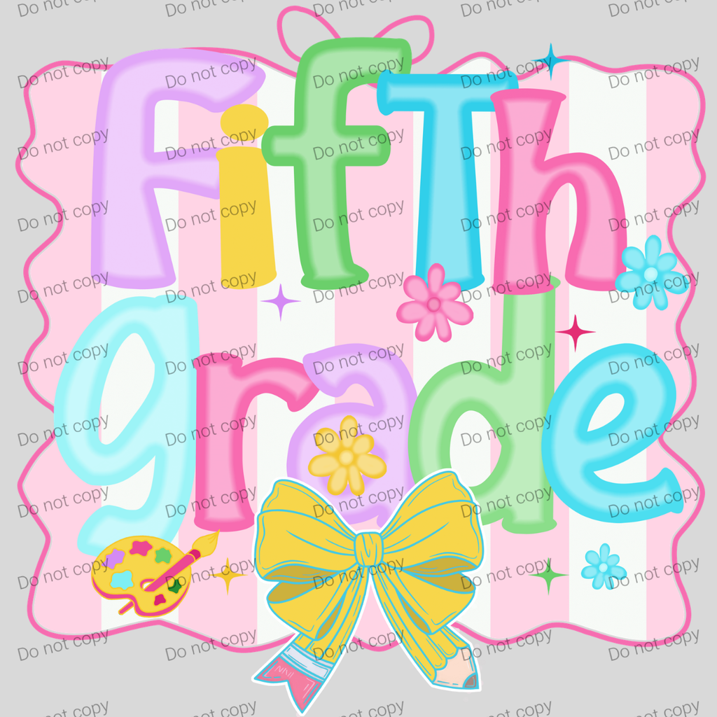 Pink and white preppy striped grades MM072026