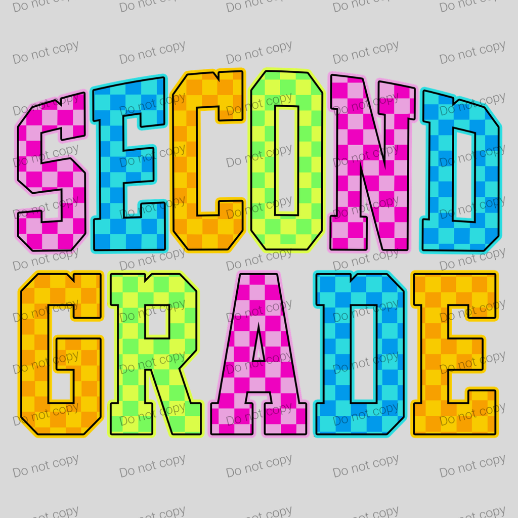 Neon checkered grades outlined in black MM072026