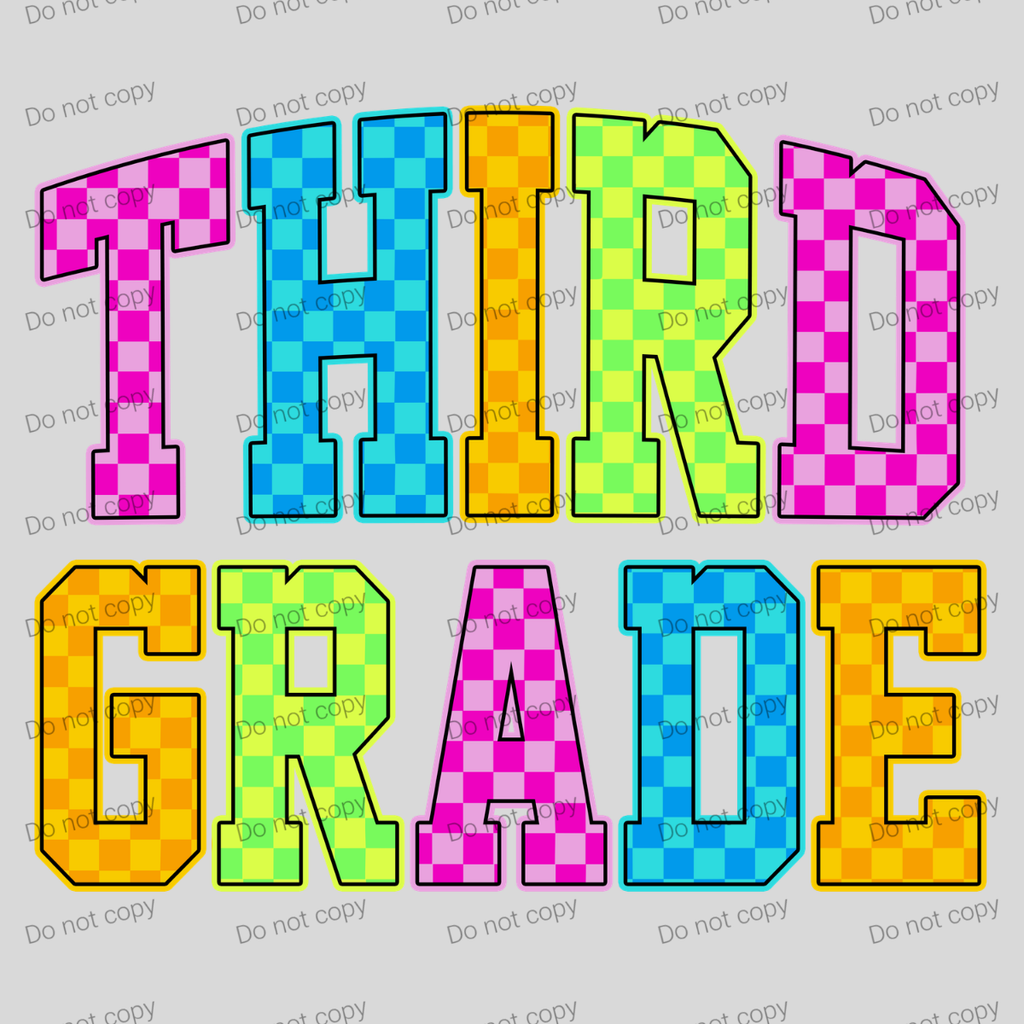 Neon checkered grades outlined in black MM072026