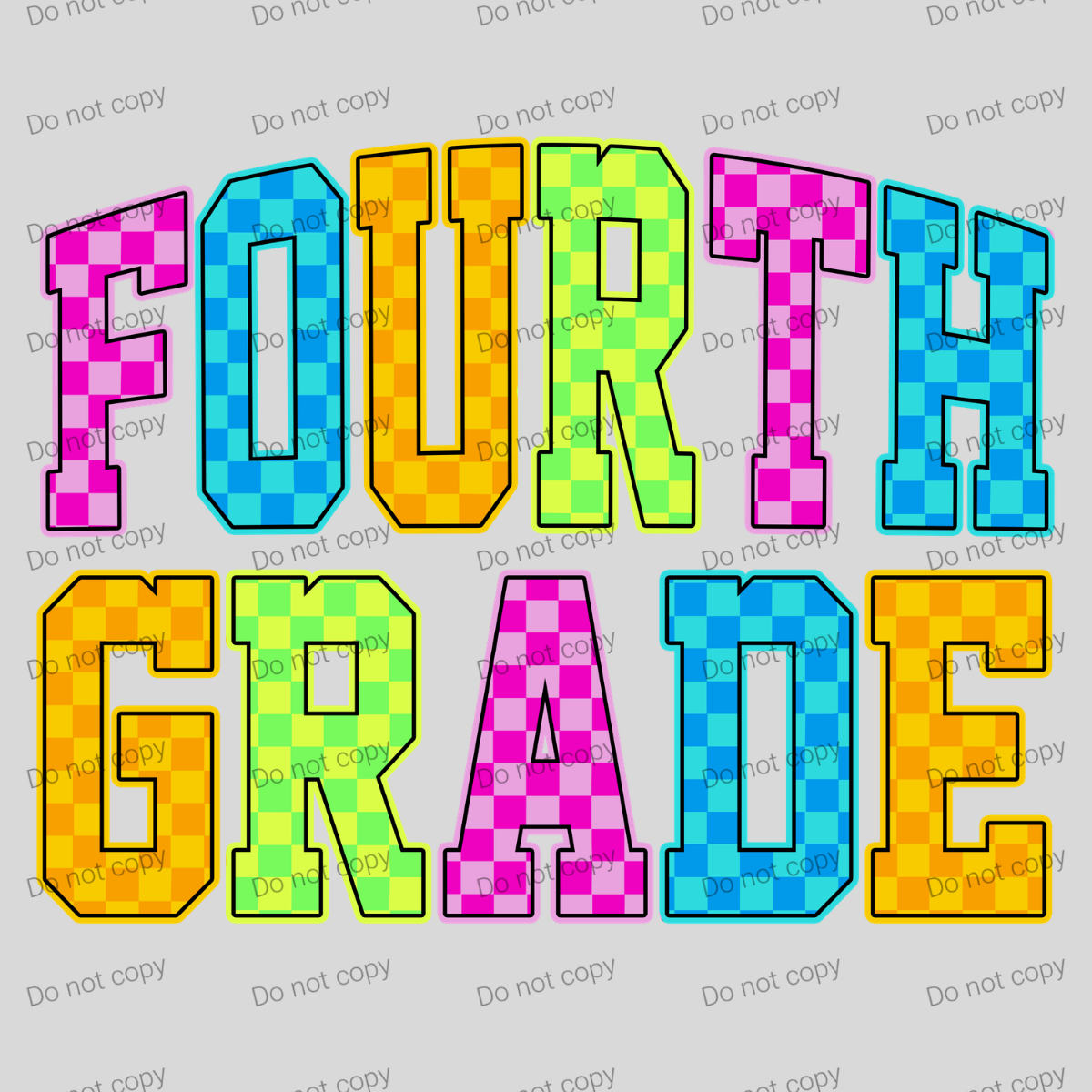 Neon checkered grades outlined in black MM072026