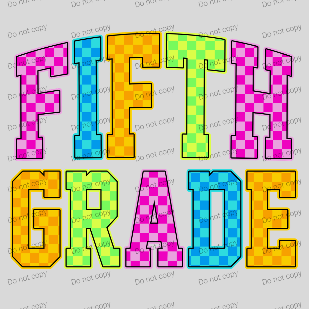 Neon checkered grades outlined in black MM072026