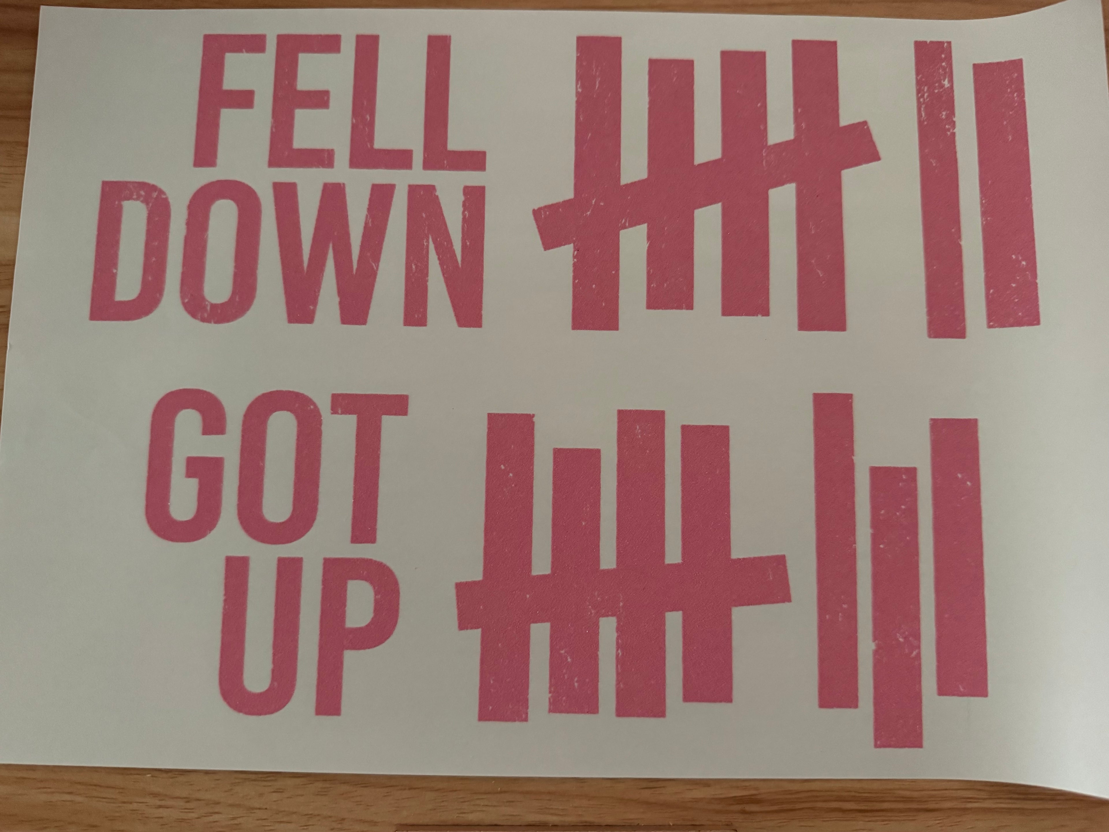 Fell down, got up B1