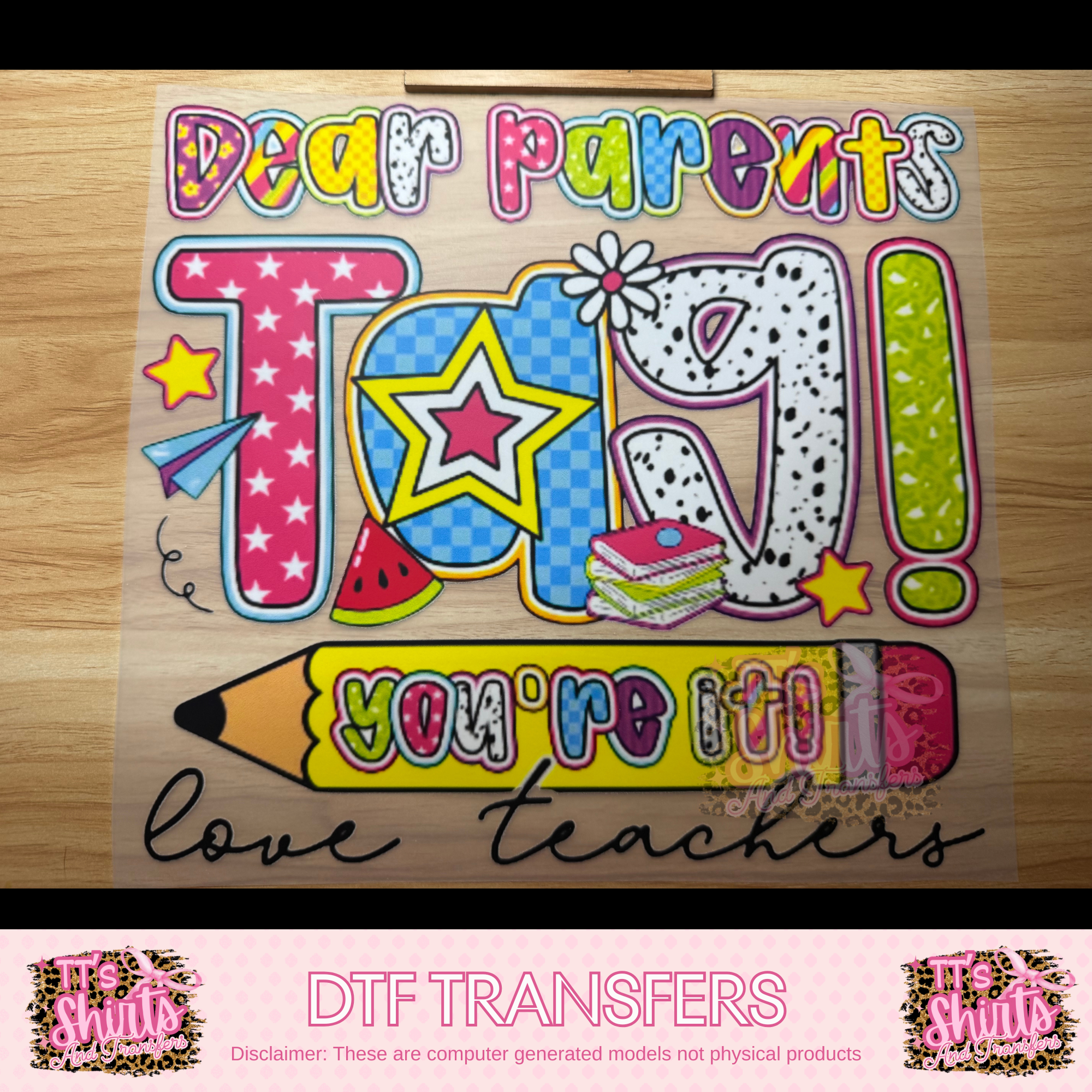 DEAR PARENTS TAG - A6
