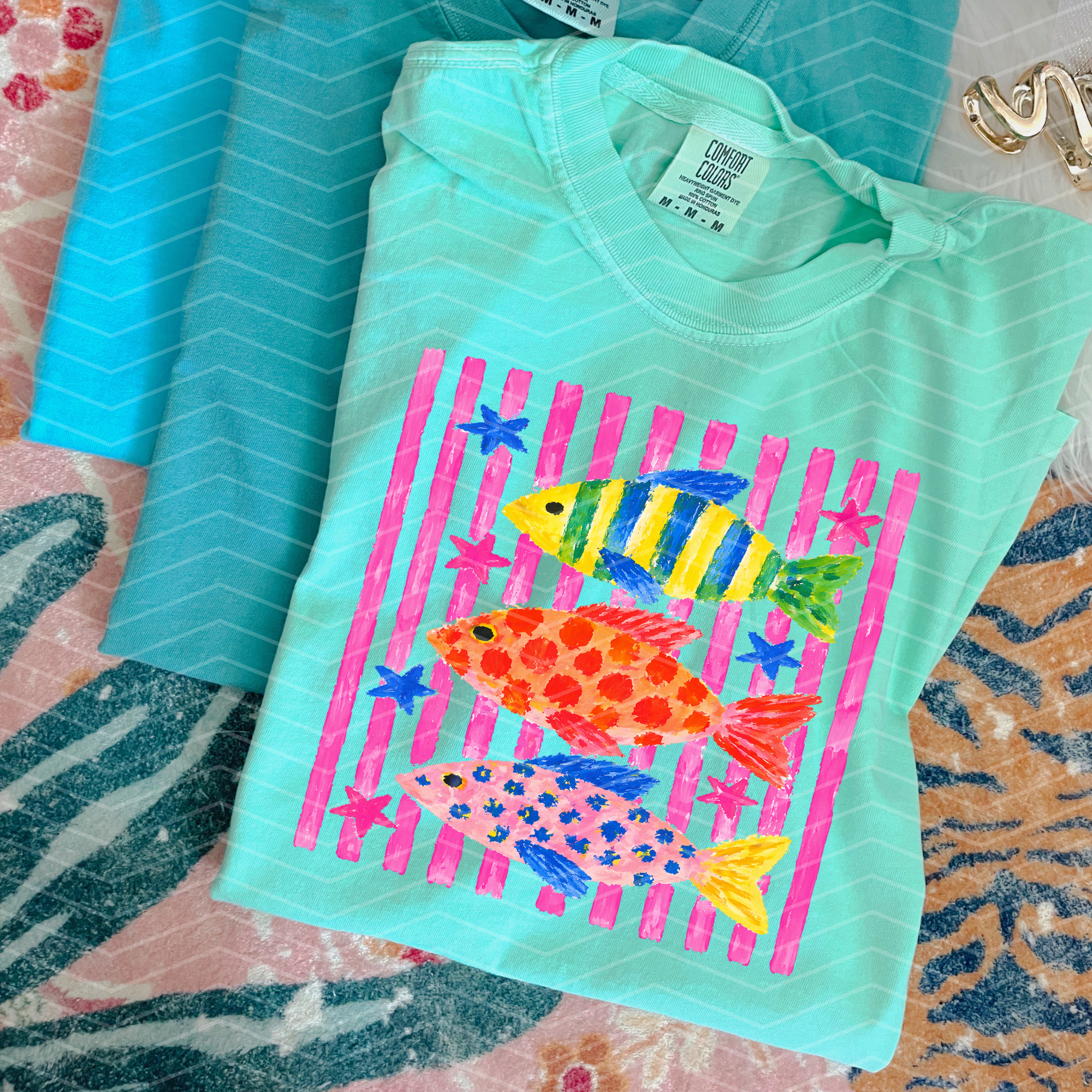 Preppy three fish, striped and polka dot mm051826
