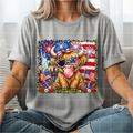 Bubblegum cow with flag patriotic mm052526