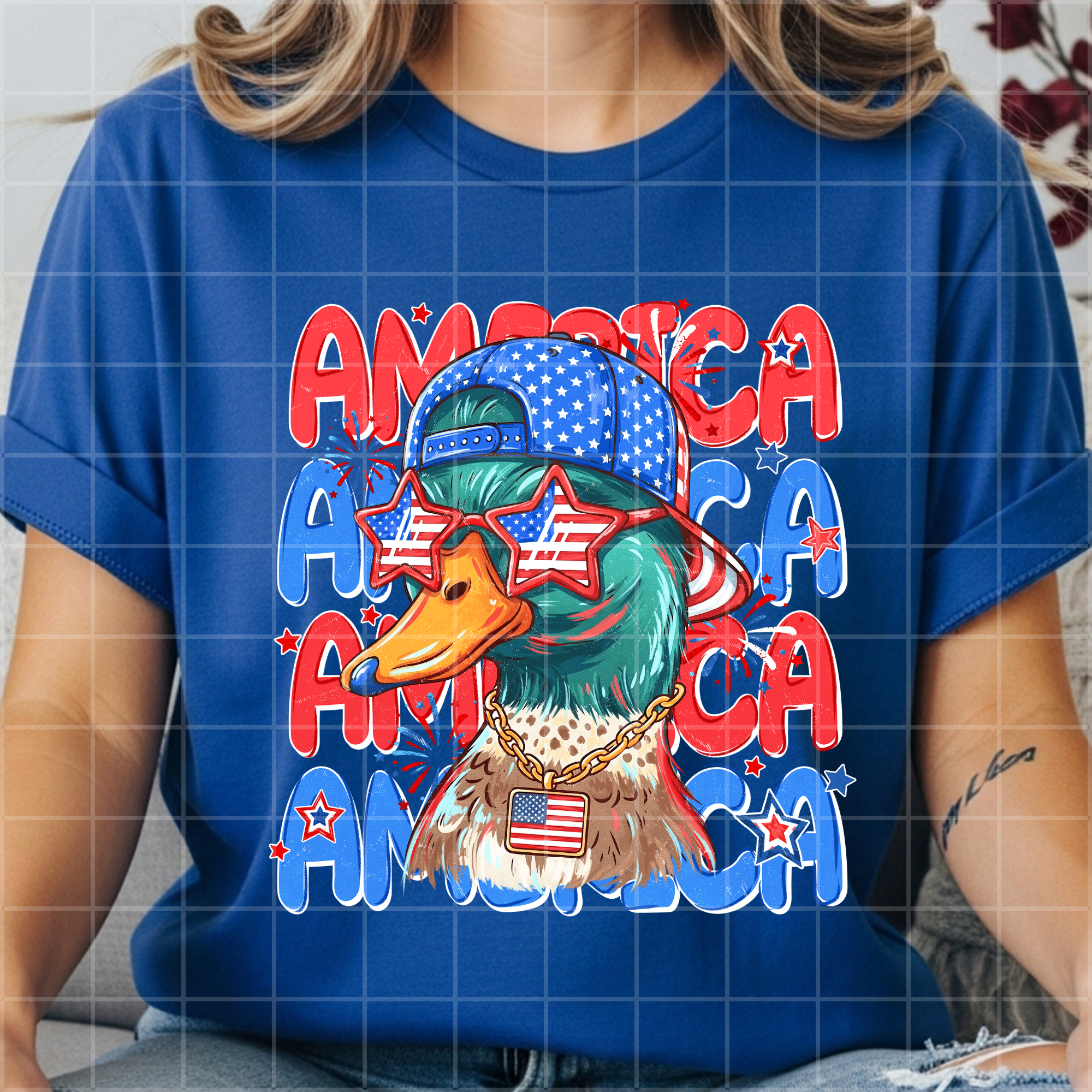 America duck with bling glasses and hat mm052526