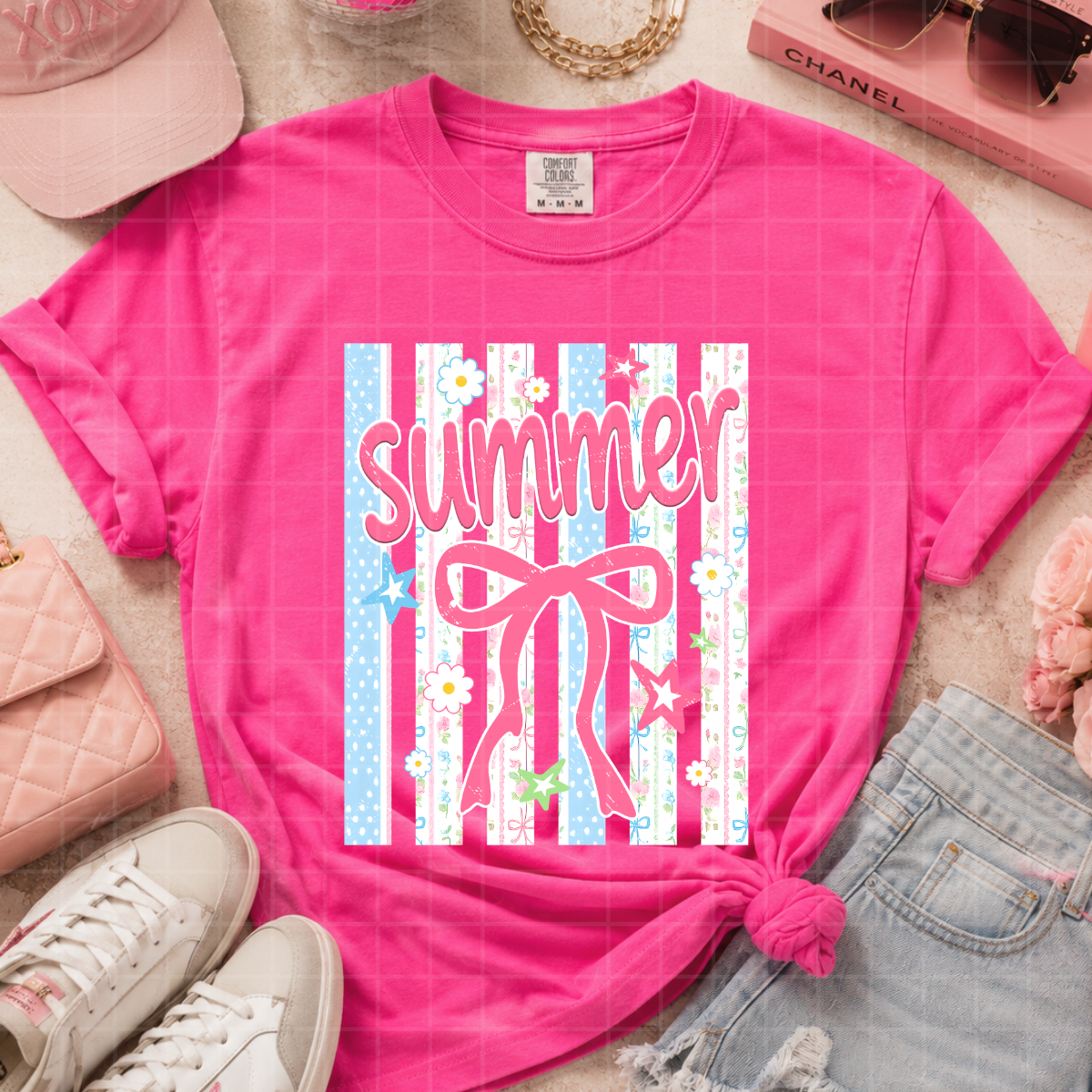 Summer preppy striped with bow MM060126