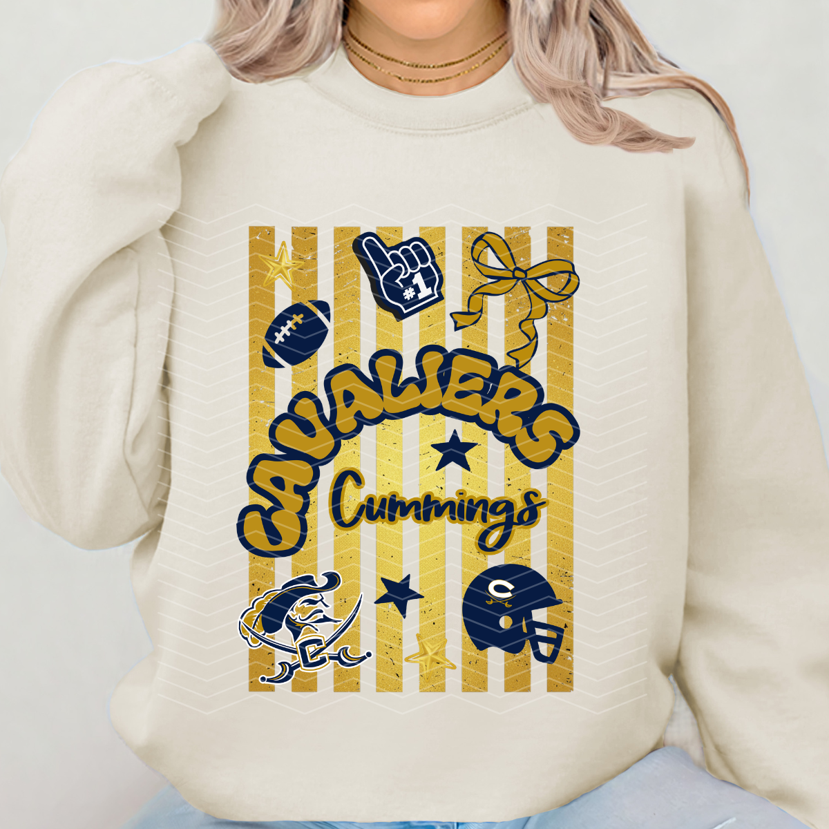 Striped custom high school