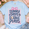 Sunny days and double plays preppy striped with bow MM060826