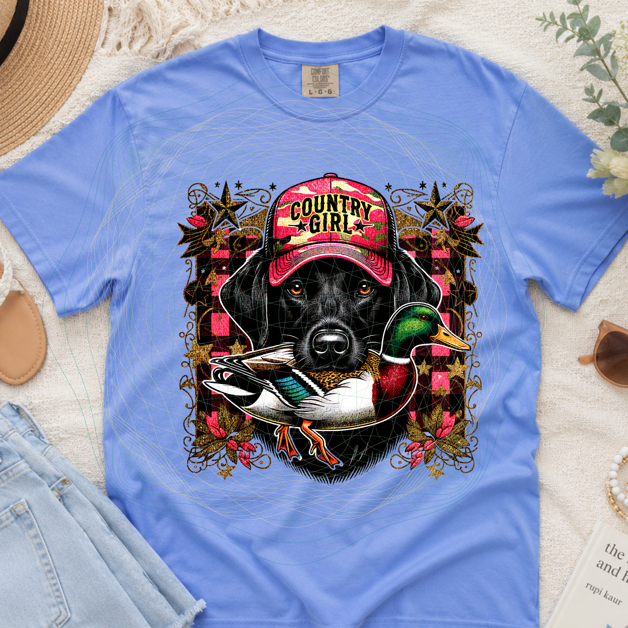 Country girl dog with duck MM061526