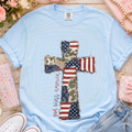 Camo red white and blue cross MM061526
