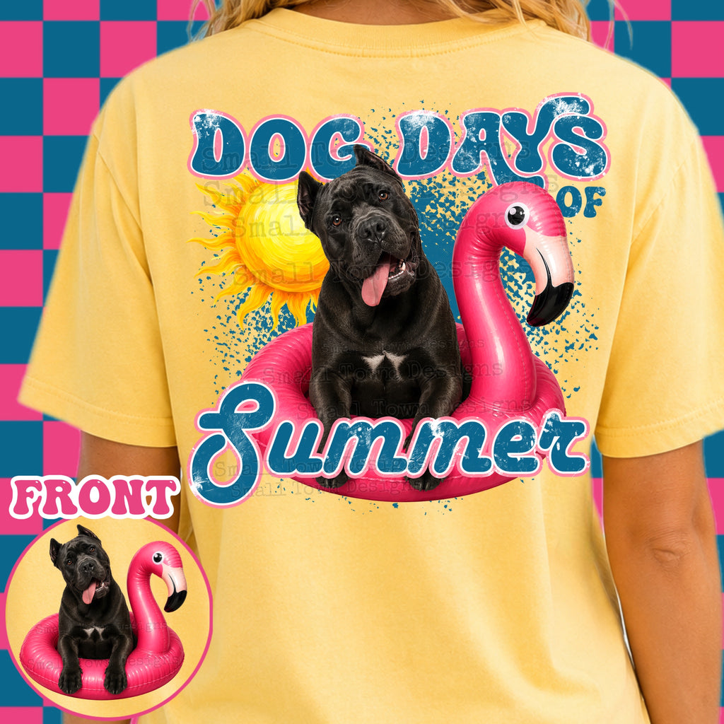 Dog days of summer front and back
