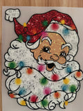 Glitter Santa with lights(full color screen print transfer not a DTF) B1