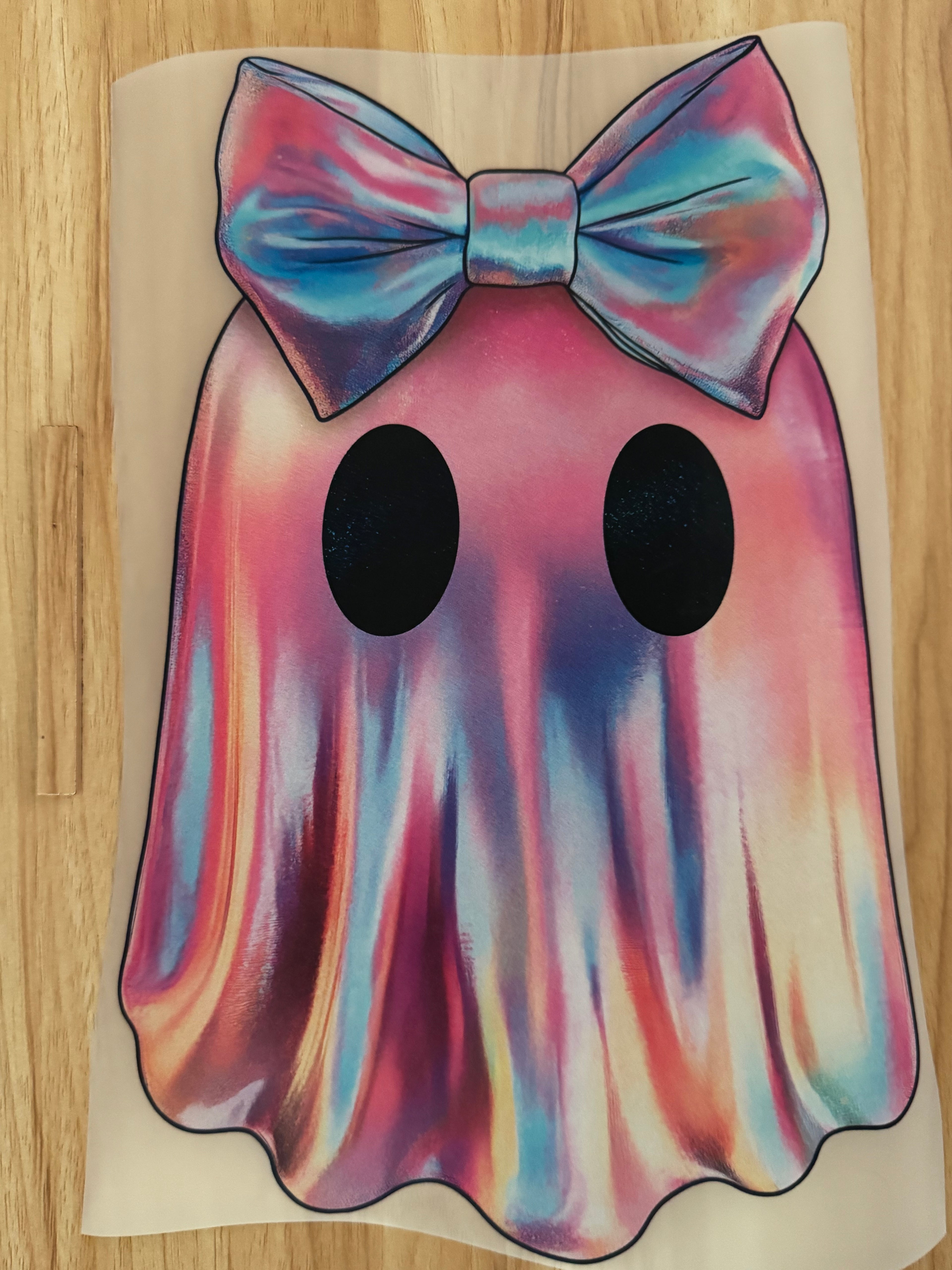 Rainbow pastel ghost with bow B1
