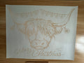 MERRY CHRISTMAS HIGHLAND COW B2