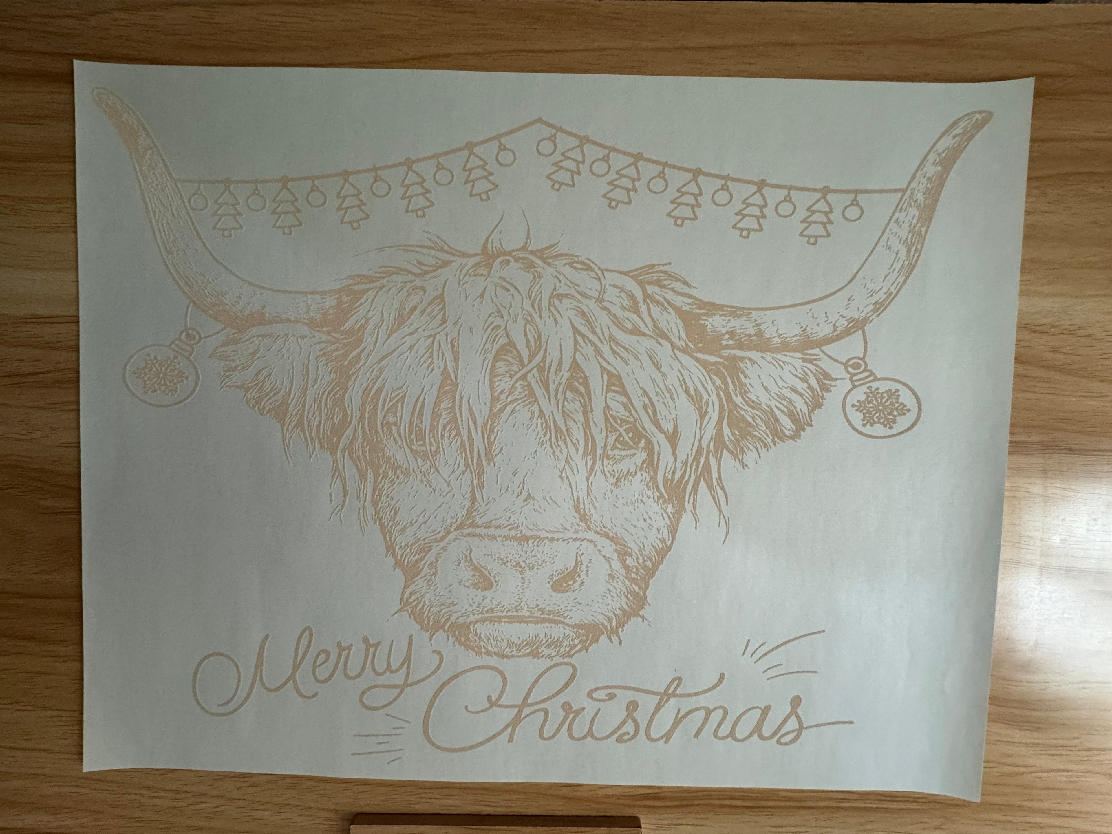 MERRY CHRISTMAS HIGHLAND COW B2