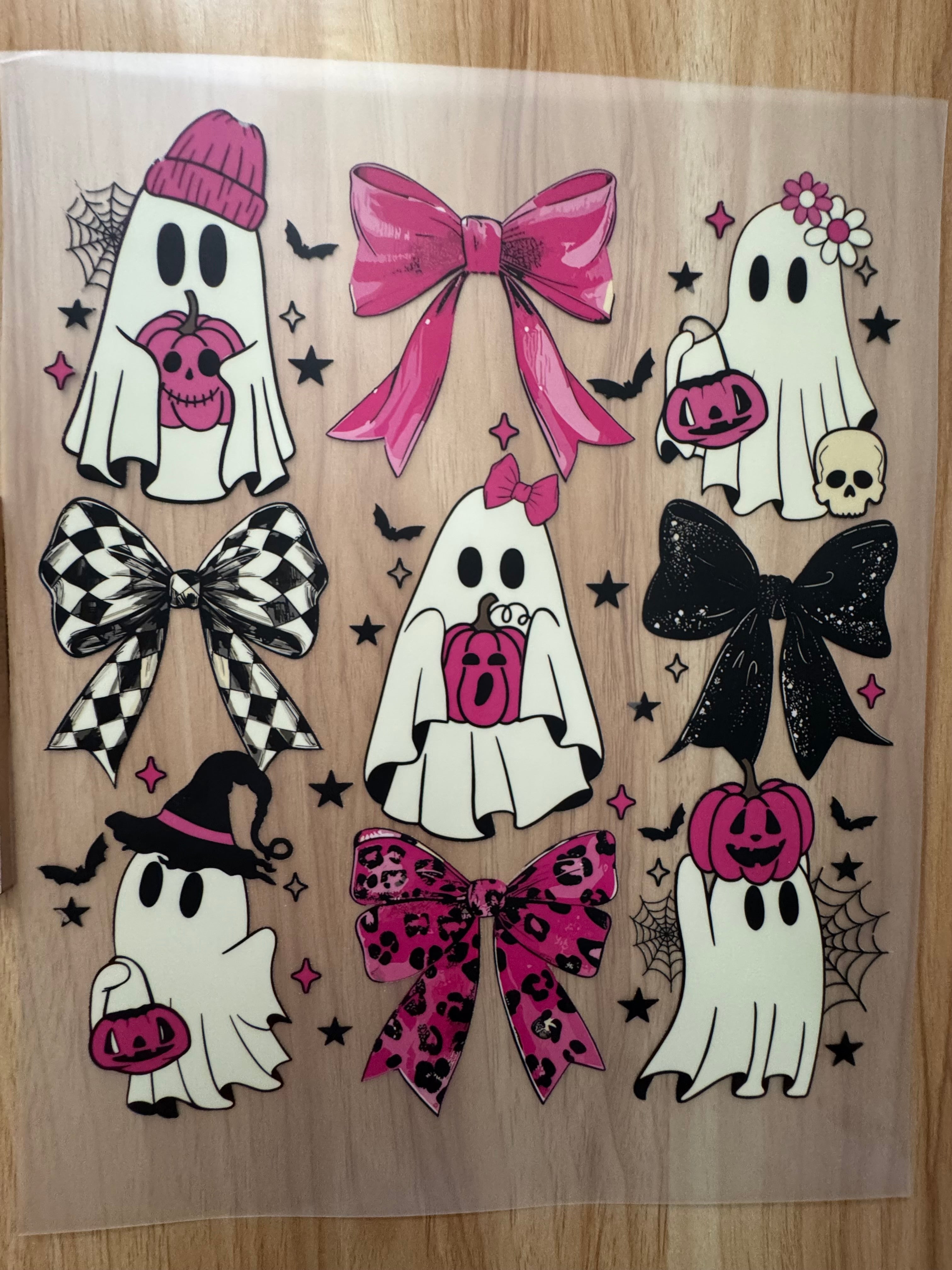 BOW AND GHOST COLLAGE B2 (this is a full color screen print transfers not a DTF.)