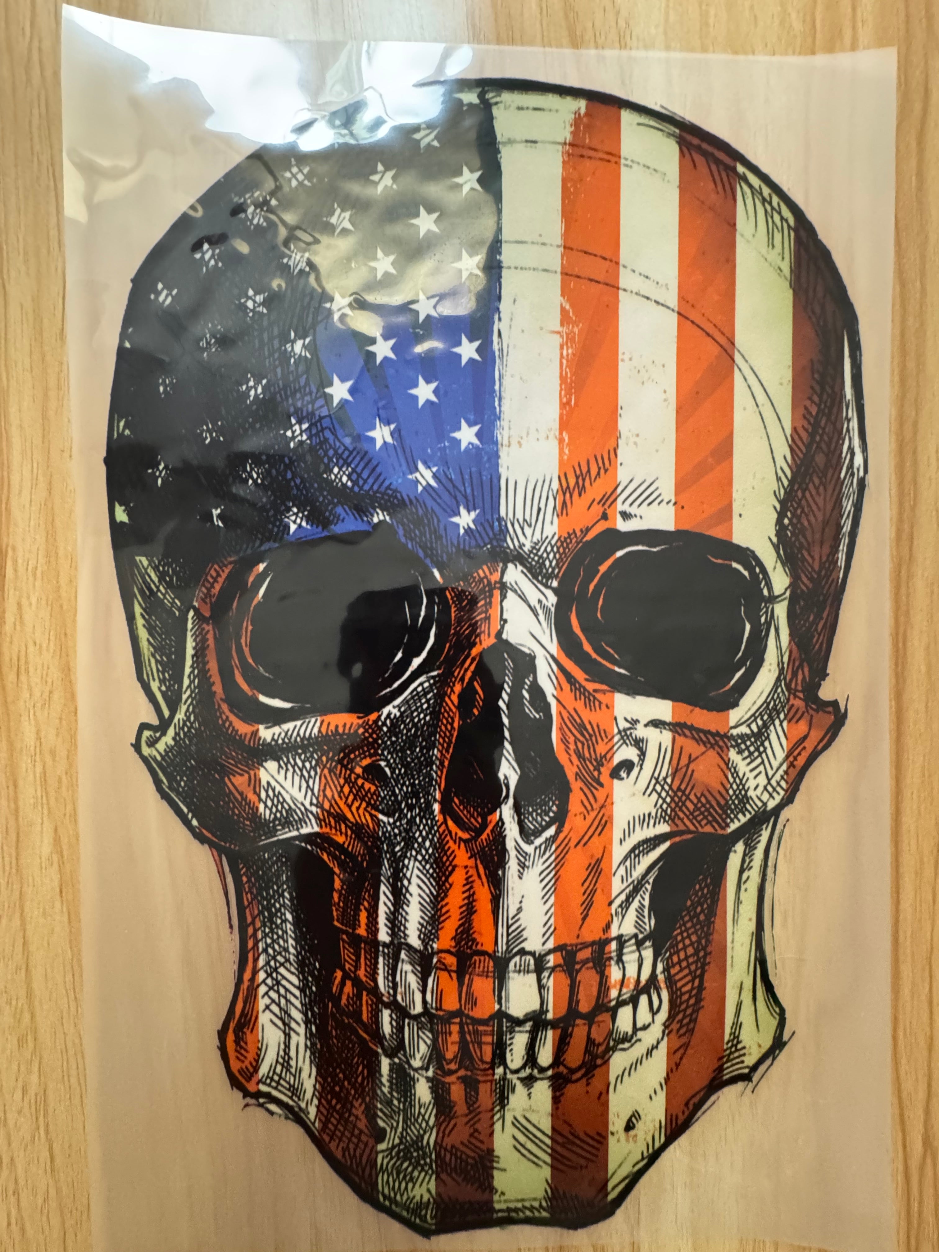 Red white and blue flag skull – B5