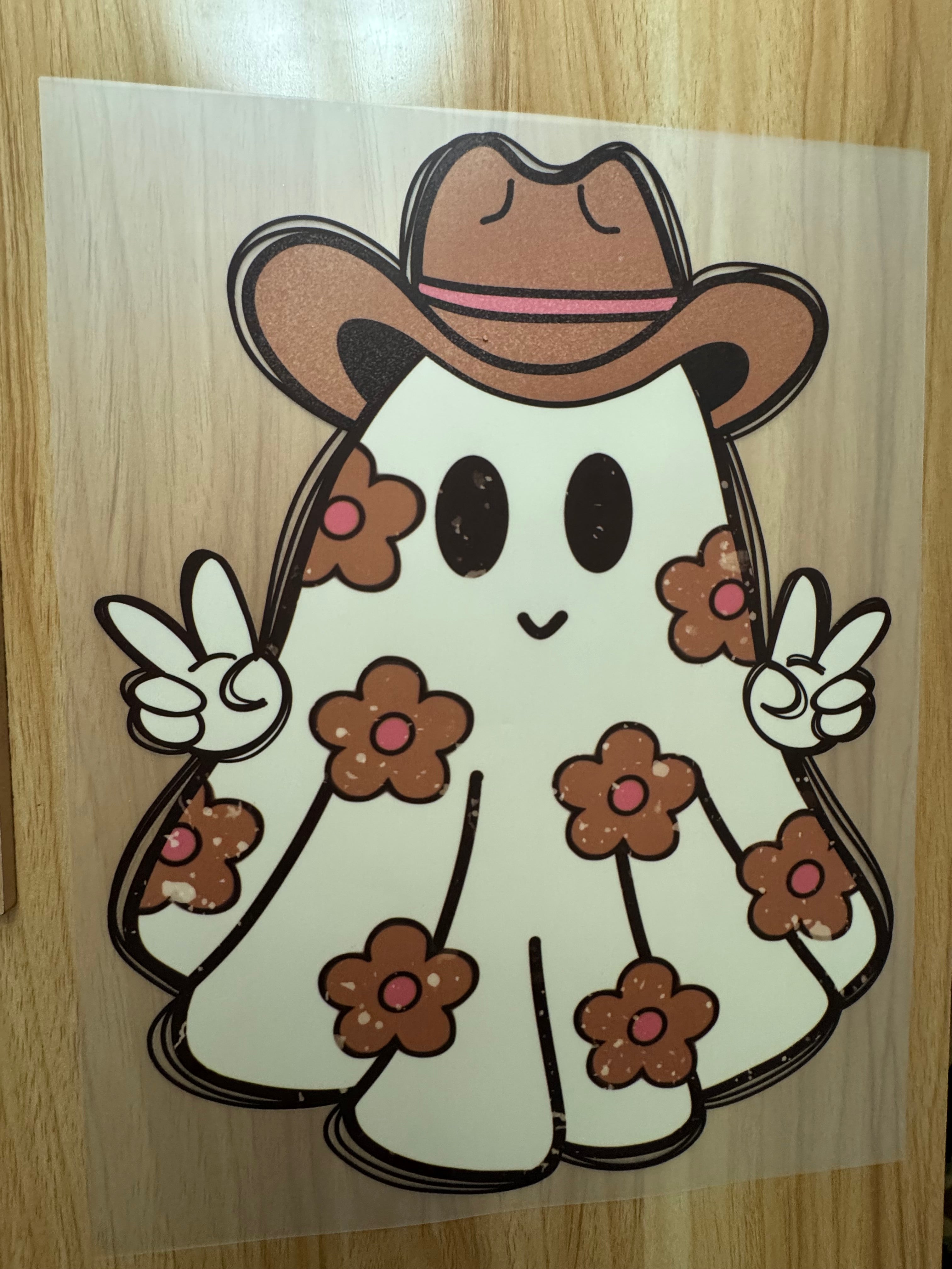DAISY COWGIRL GHOST - B5 - (this is a full color screen print transfer not a DTF.)