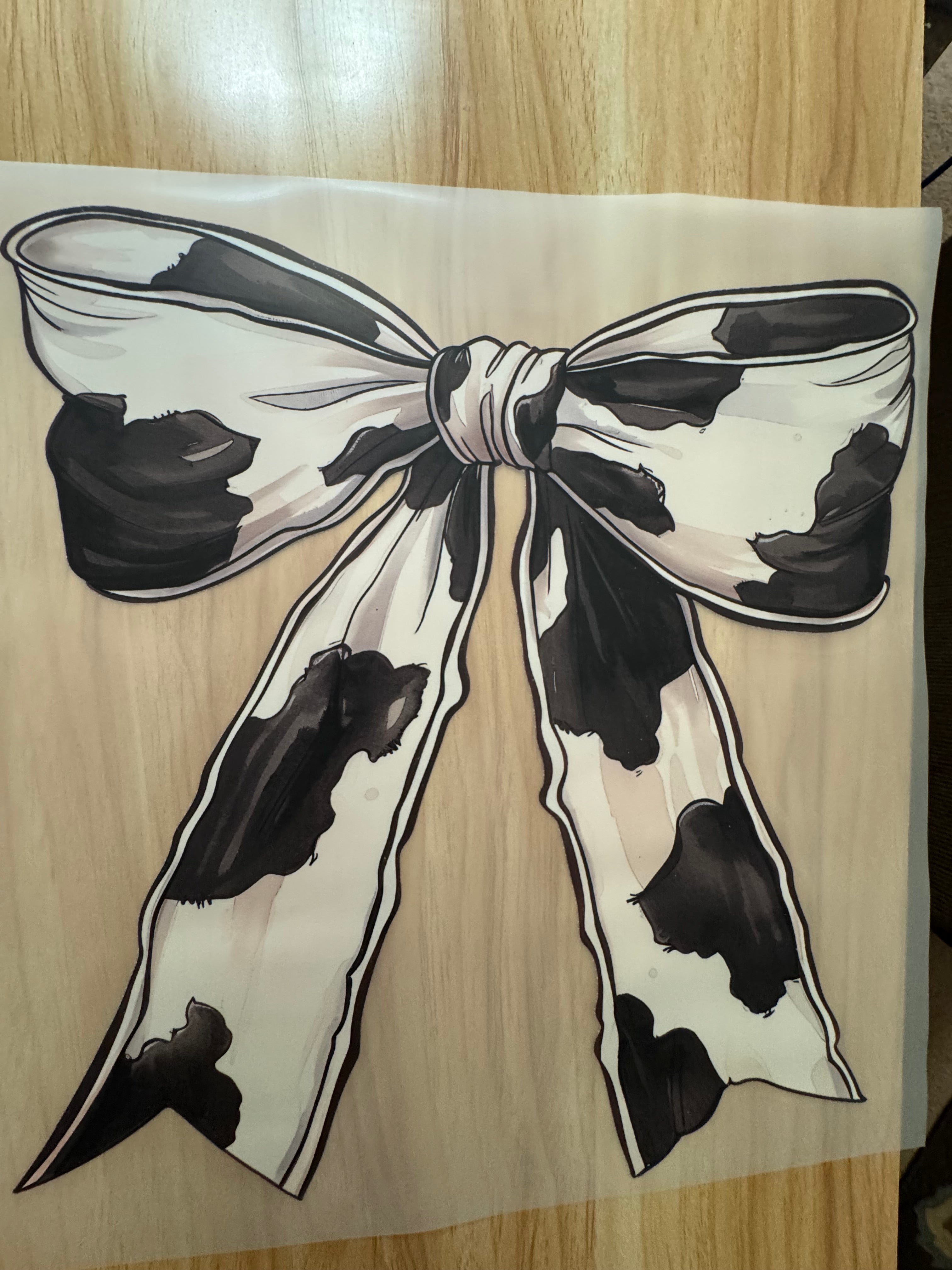 COW PRINT BOW - B5