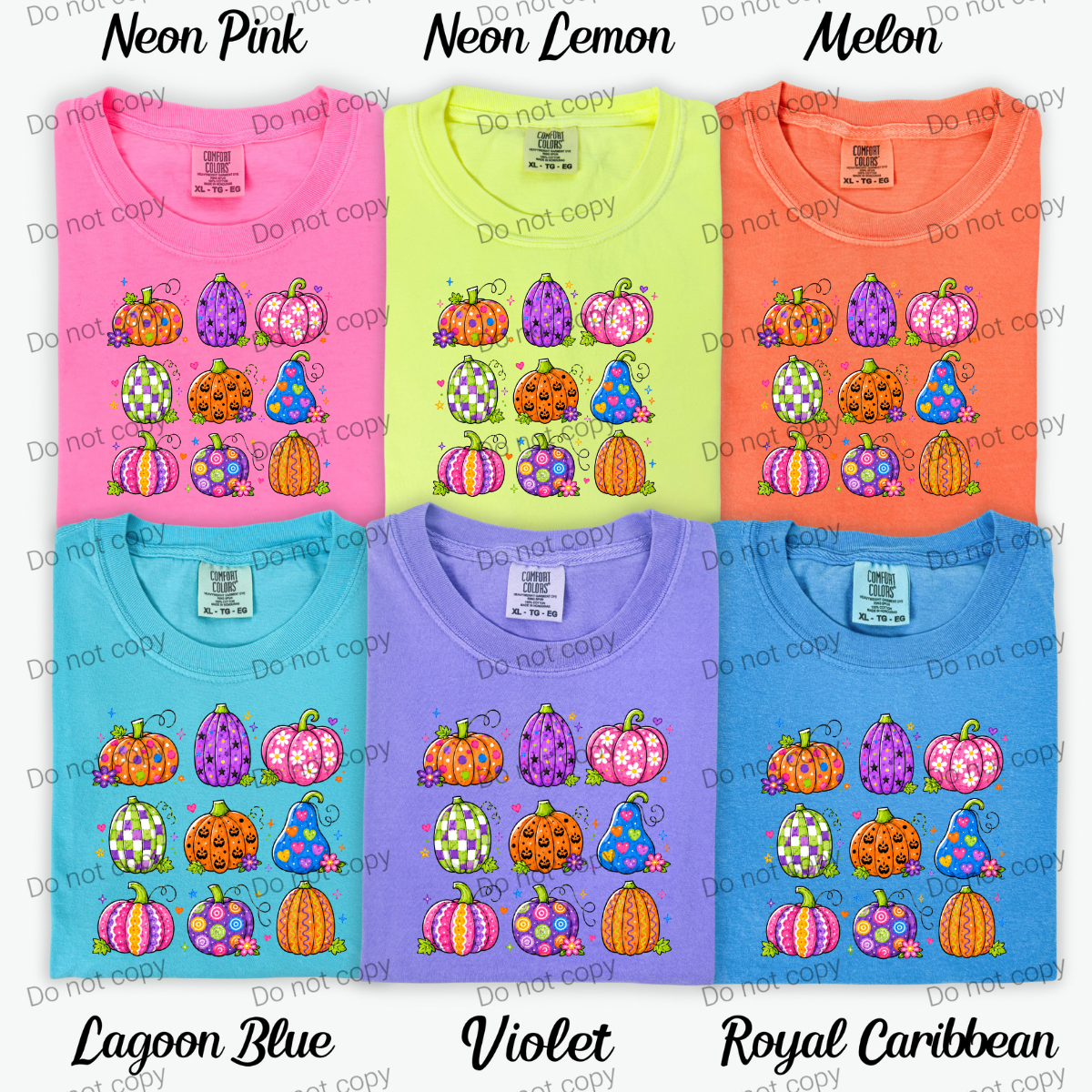 Multi pattern neon pumpkins MM072726